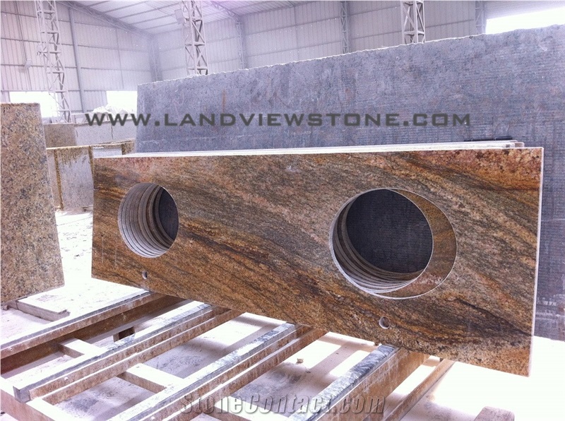 Juparana Golden Sun Double Sink Vanity Top