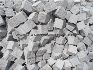 Light Grey Cobbles, Natural Split Flamed Cubes Light Grey Cobbles, Natural Split Flamed Cubes