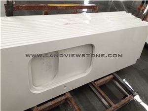 Pure White Quartz Vanity Top Hotel Bath Top