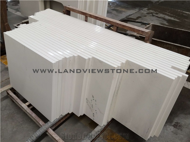 Pure White Quartz Vanity Top Hotel Bath Top