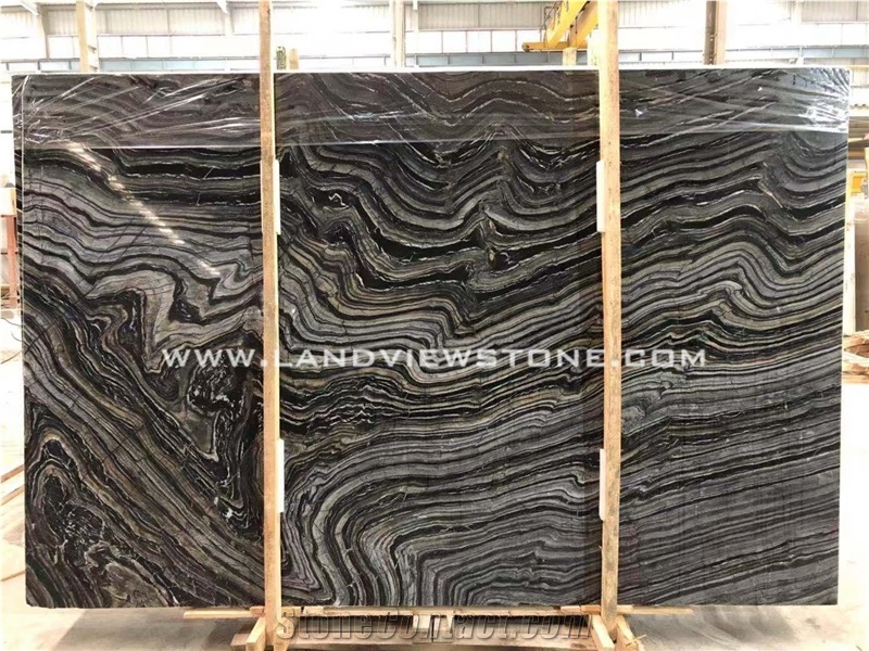 Silver Wave Kenya Hematite Black Marble Slabs