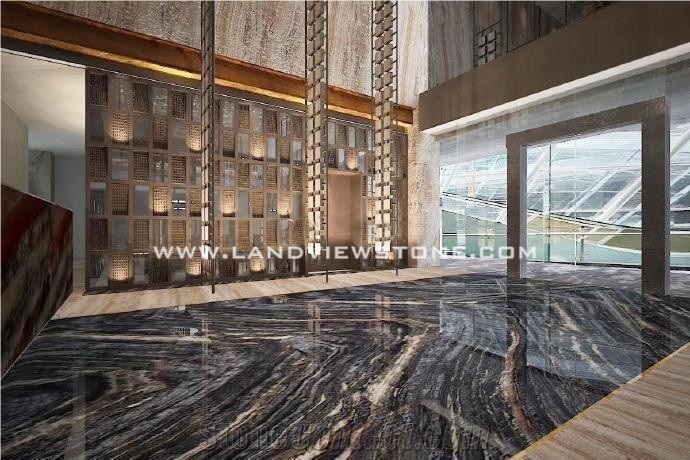 Silver Wave Kenya Hematite Black Marble Slabs
