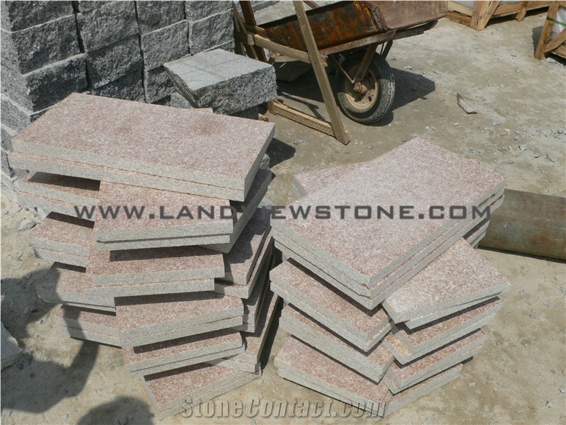Yellow Rust Flamed Granite Paving Tiles