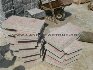 Yellow Rust Flamed Granite Paving Tiles
