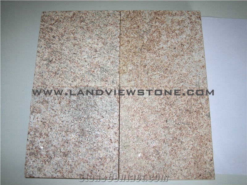 Yellow Rust Flamed Granite Paving Tiles