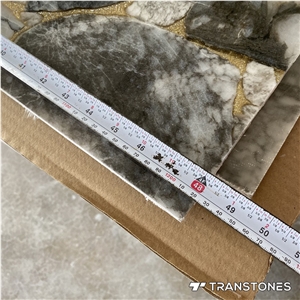 Gold Veins Black Polished Agate Semiprecious Stone Panel