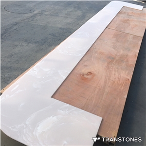 Pink Polished Translucent Alabaster Counter Top