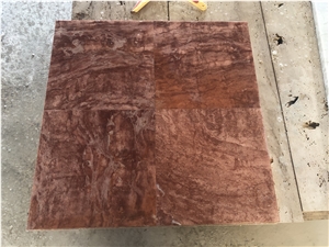 Red Travertine Slabs, Tiles