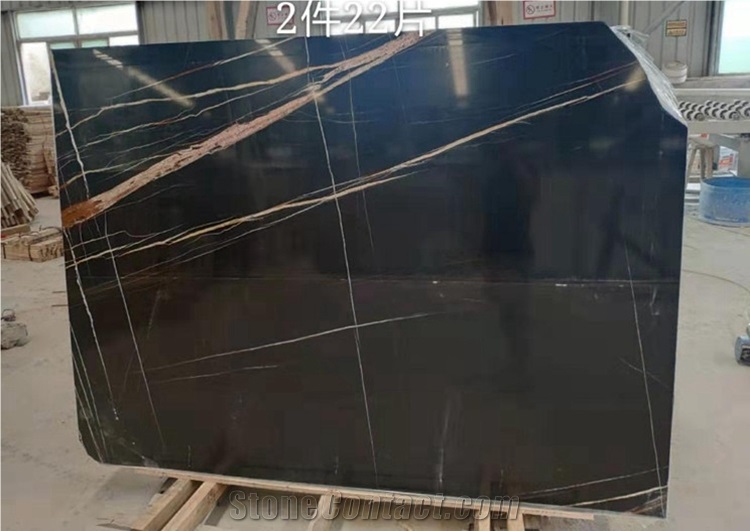Nero St Laurent Black and Gold Marble Slabs&Tiles
