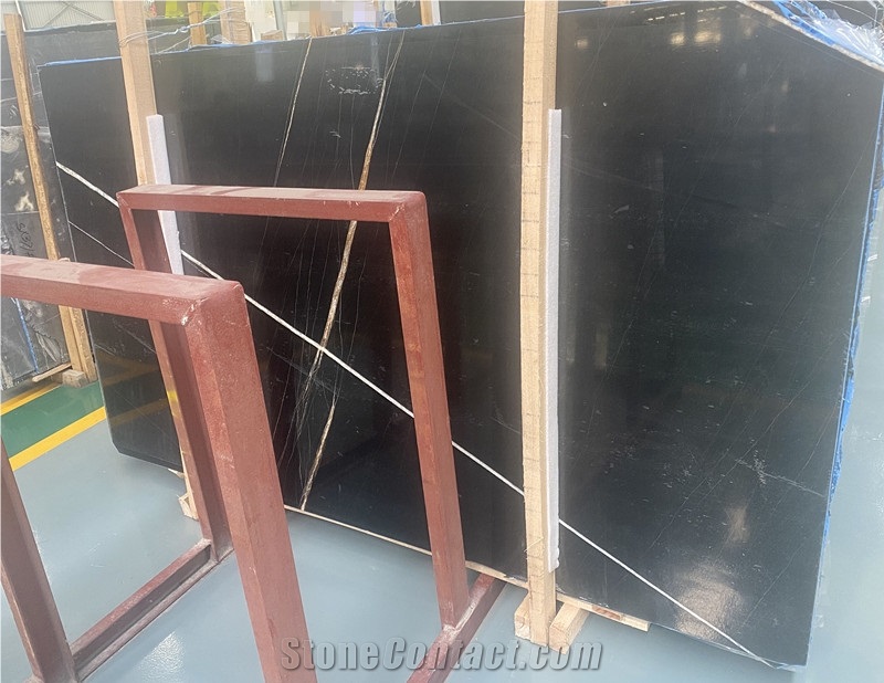 Nero St Laurent Black and Gold Marble Slabs&Tiles