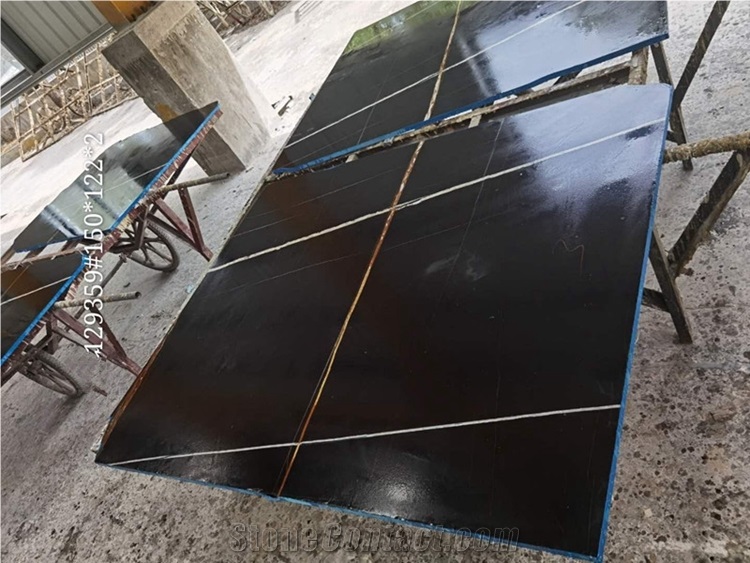 Nero St Laurent Black and Gold Marble Slabs&Tiles
