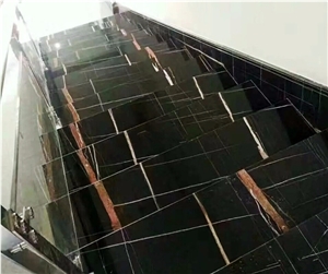Nero St Laurent Black and Gold Marble Slabs&Tiles