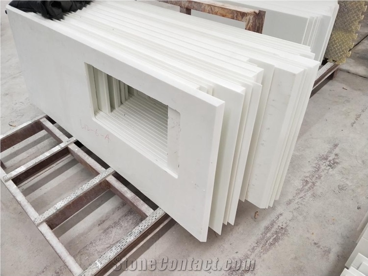 Pure White Nanoglass Artificial Bathroom Vanity Top