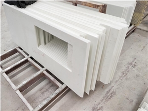 Pure White Nanoglass Artificial Bathroom Vanity Top