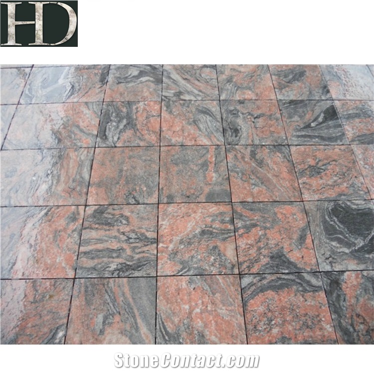 Red Multi Color Granite Flooring Tiles