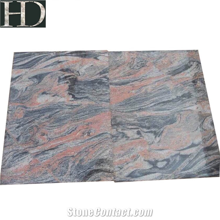 Red Multi Color Granite Flooring Tiles