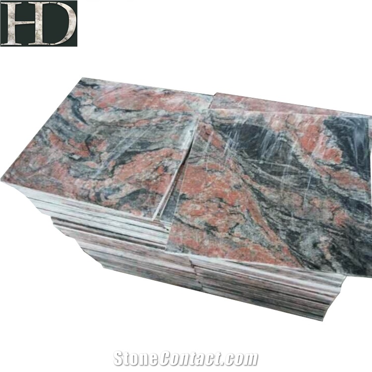Red Multi Color Granite Flooring Tiles