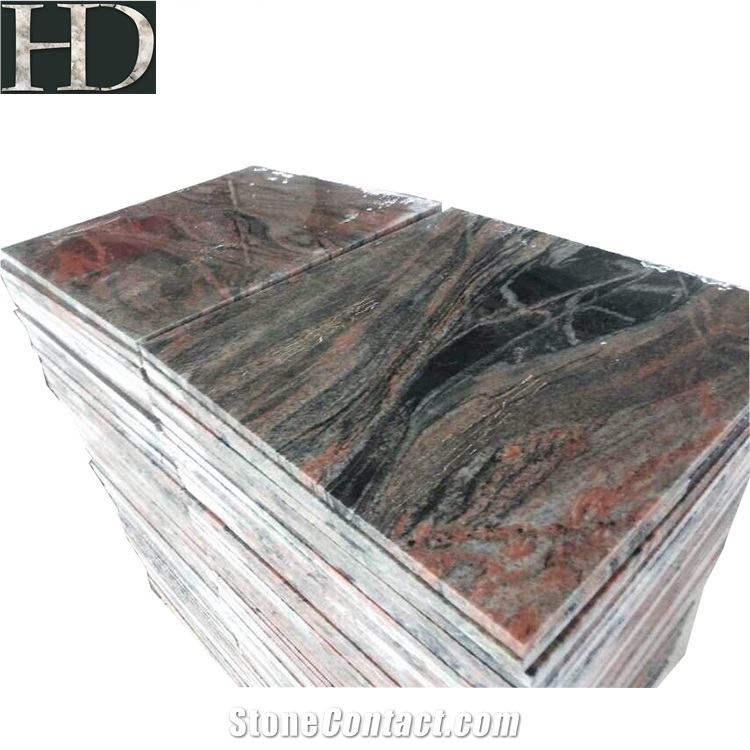 Red Multi Color Granite Flooring Tiles