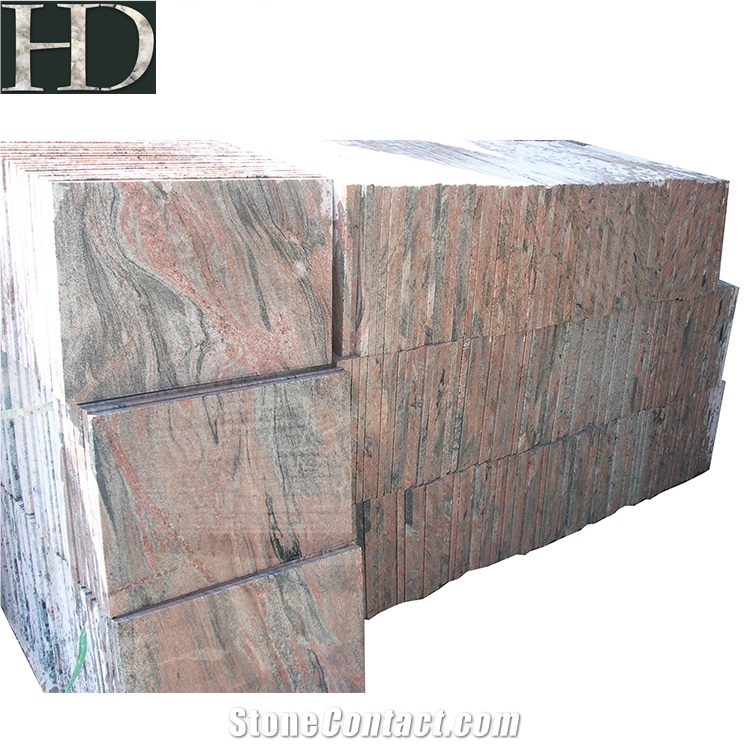 Red Multi Color Granite Flooring Tiles