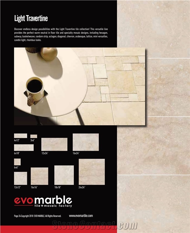 Light Travertine Tiles, Travertie French Pattern