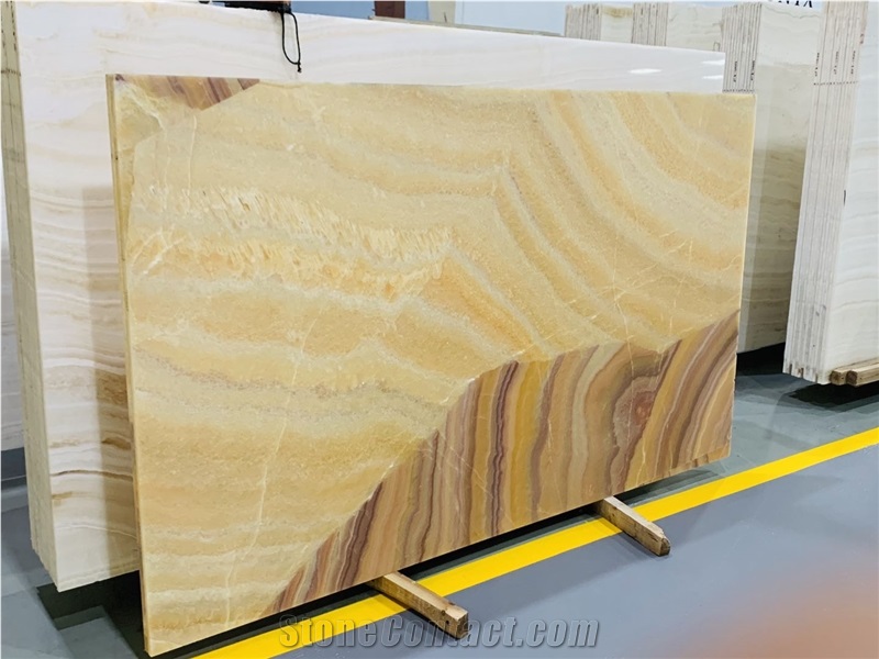Brazil Yellow Onyx Slab Wall Floor Tiles Pattern