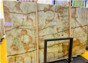 Pakistan Light Green Onxy Slab Wall Floor Tiles