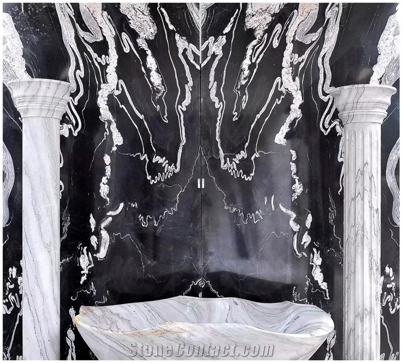 Universe Black Nebula Granite Slabs Preto Cosmico