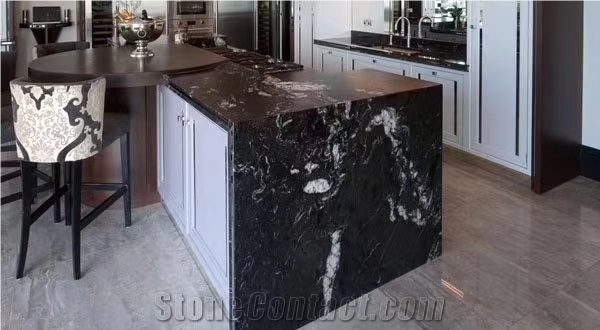 Universe Black Nebula Granite Slabs Preto Cosmico