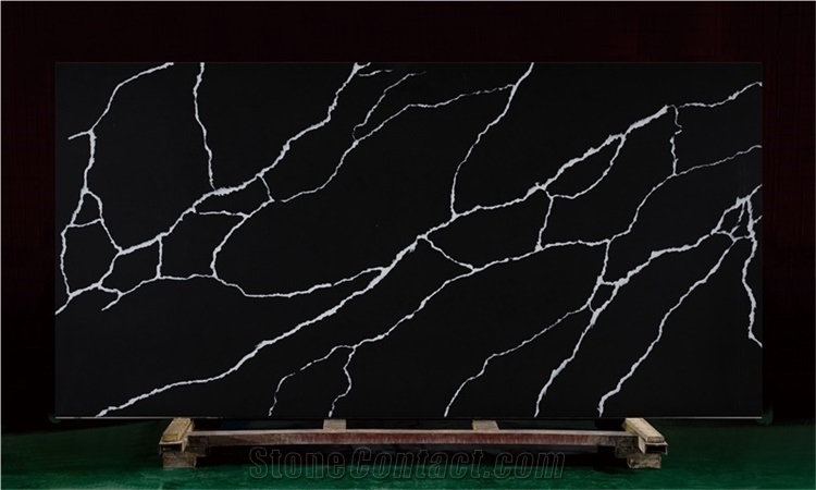 Big Slab Calacatta Grey Quartz Stone for Countertops