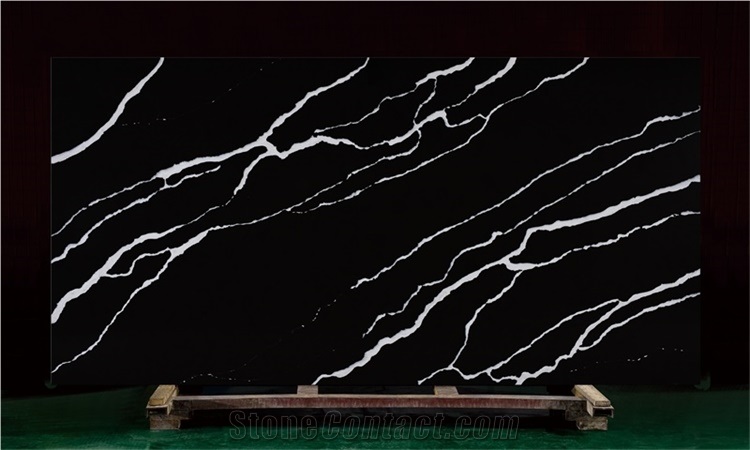 Big Slab Calacatta Grey Quartz Stone for Countertops
