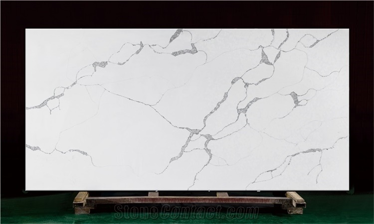 Big Slab Calacatta Grey Quartz Stone for Countertops