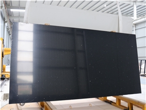Black Quartz Slab Engineered Solid Surface Slab