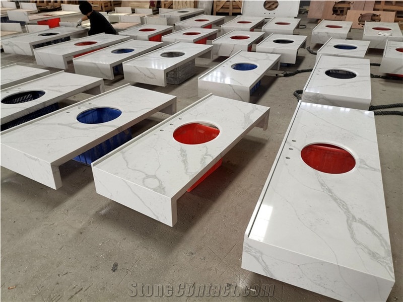 Calacatta Quartz Countertops, Artificial Marble