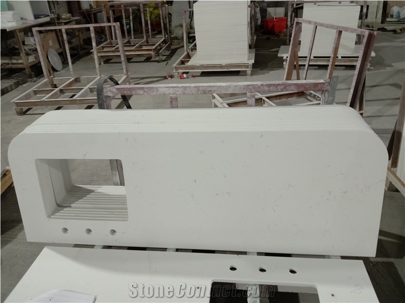 Carrara White Quartz Countertop for Kitchen