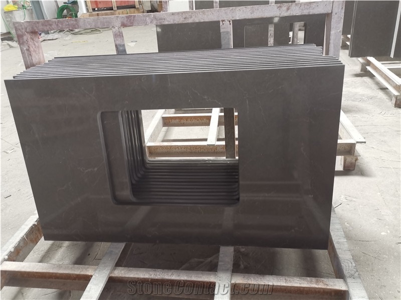 Customized Kitchen Grey Quartz Countertop