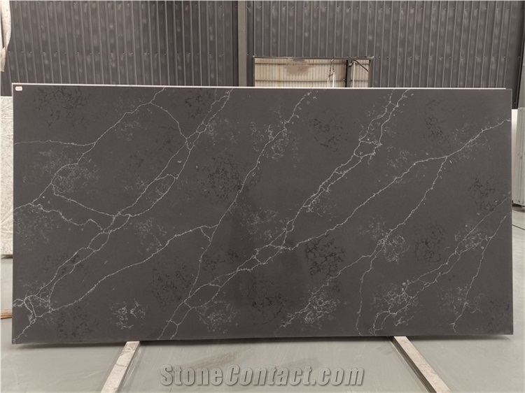 Grey Quartz Of Stone with White Veins Slabs Tiles