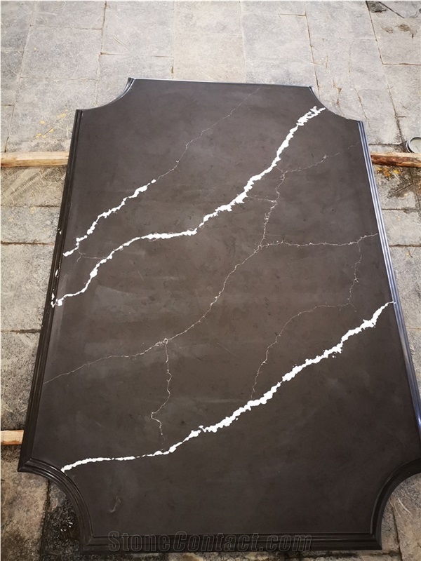 Popular Brown Quartz Leather Stone Countertop
