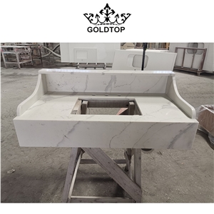 Quartz Stone Kitchen Countertop White Island Tops