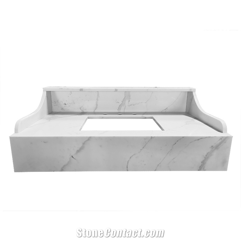 Quartz Stone Kitchen Countertop White Island Tops
