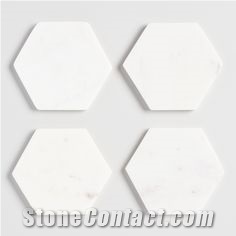 Carrara White Marble for Tea Coaster Trays Sets