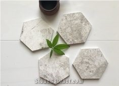 Carrara White Marble for Tea Coaster Trays Sets