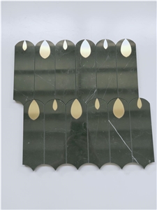 Carrara White Marble Irregular Metal Mosaic Tile