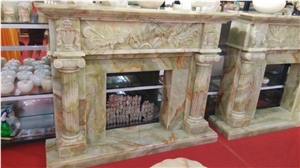 High Quality Indoor Beige Marble Fireplace