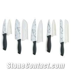 Kitchen Marble Handle Steel Stainless Knives Sets