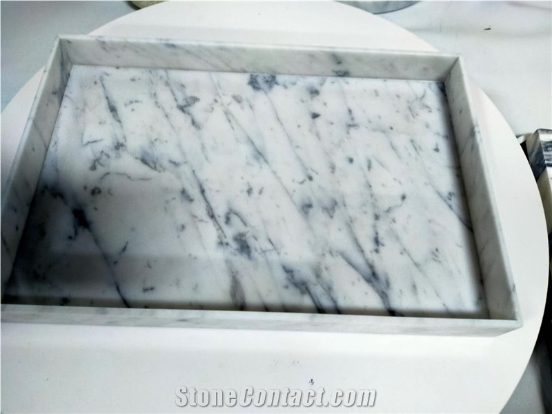 Natural Marble Tray Plates Rectangle Food Dishes
