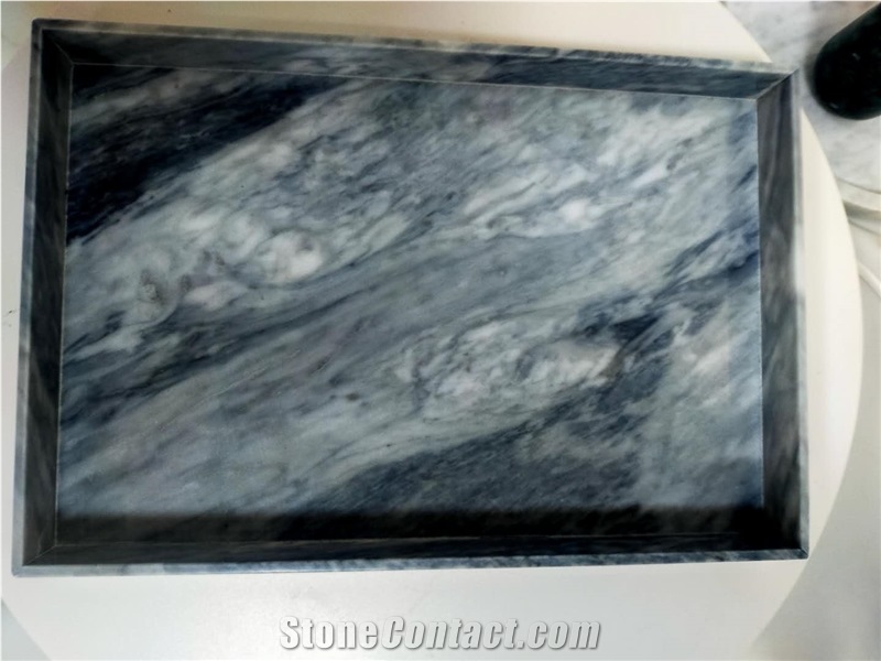Natural Marble Tray Plates Rectangle Food Dishes