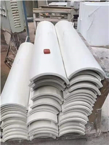 Pure White Nano Glass Stone Column for Building