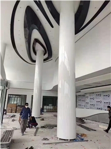 Pure White Nano Glass Stone Column for Building