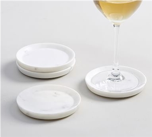 White Marble Tray Round Coaster Kitchen Plates White Marble Tray Round Coaster Kitchen Plates