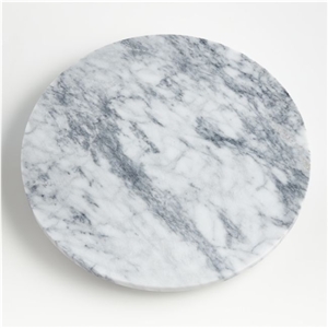 White Marble Tray Round Coaster Kitchen Plates